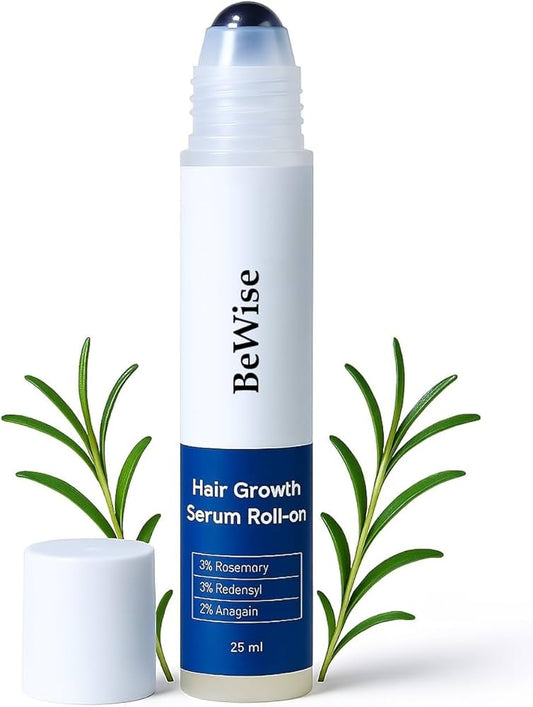 Be Bodywise Advanced Hair Density Roll-On Serum 25 Ml | 5% Saw Palmetto, 3% Rosemary, 1% Caffeine Herbasome & 3% Fenugreek | Scalp Serum for Reduced Hair Fall | Men & Women