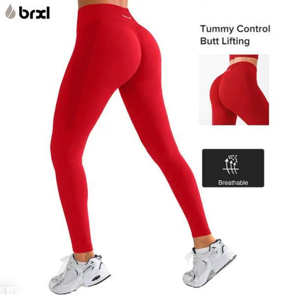 BRXL Brxlgrit 【Discount for Live】2Nd Gen Seamless Yoga Pants with Lycra Blend – Upgraded Peach Hip Lifting 3-Layer Waistband Enhanced Quick-Dry Tummy Control All-Season Wear-Brxl-1