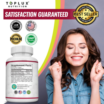 Toplux Organic Beet Root Tablets - Nitric Oxide Booster Beetroot Supplement 2040Mg