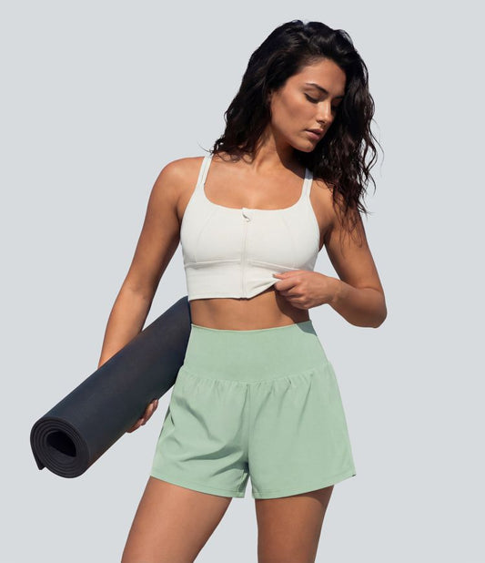 Halara Super High Waisted Back Pocket & Side Hidden Pocket 2-In-1 Yoga Shorts 3", Summer Running Shorts for Women, Sports Workout Shorts, Gym Outfit#Tiktokshopspringglowup