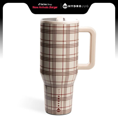 Hydrojug Traveler | Leak-Proof Insulated Tumbler with Flip Straw & Cup Holder Fit Flasks Lid Drinkware