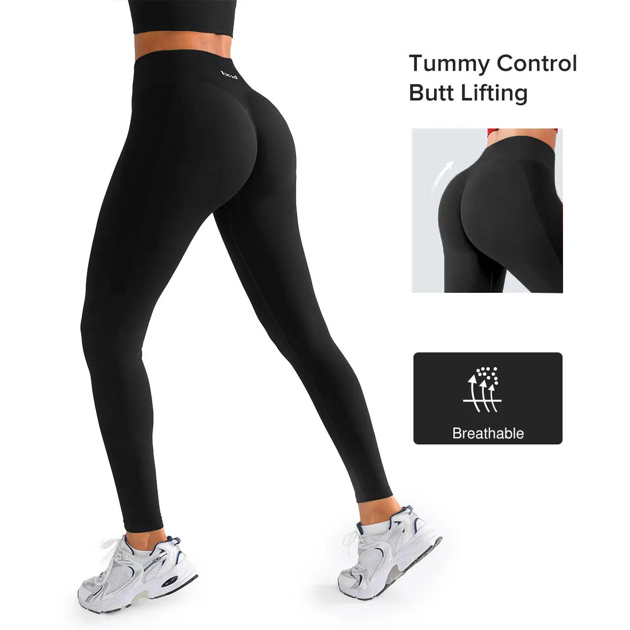 BRXL Brxlgrit 【Discount for Live】2Nd Gen Seamless Yoga Pants with Lycra Blend – Upgraded Peach Hip Lifting 3-Layer Waistband Enhanced Quick-Dry Tummy Control All-Season Wear-Brxl-1
