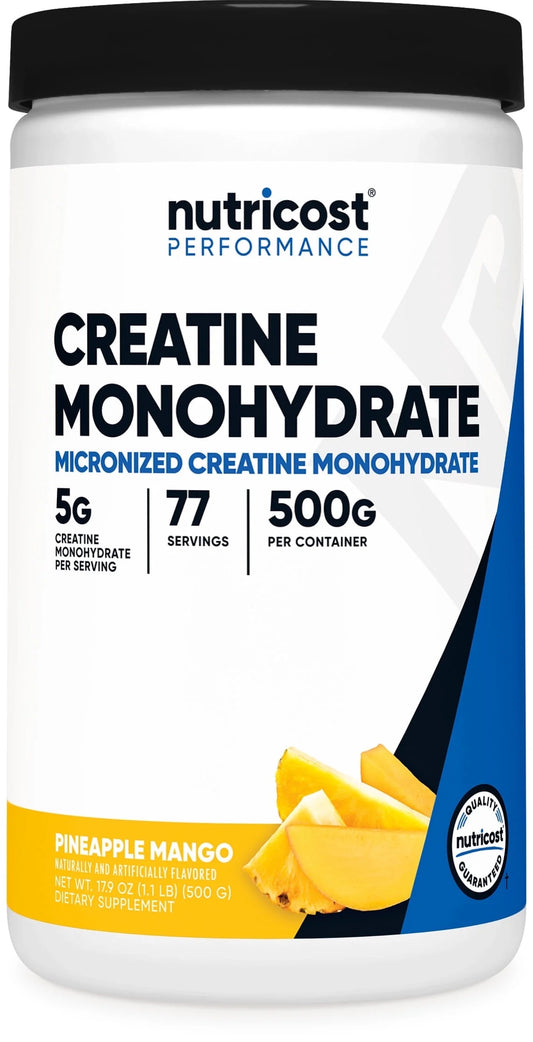 Creatine Monohydrate Powder (Pineapple Mango, 500 Gram) - Micronized Creatine Supplement - Vegan, Non-Gmo, Gluten Free