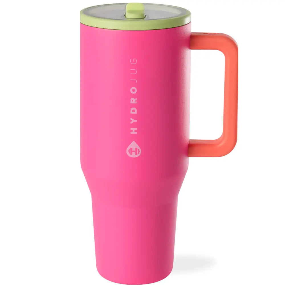 Hydrojug Traveler | Leak-Proof Insulated Tumbler with Flip Straw & Cup Holder Fit Flasks Lid Drinkware