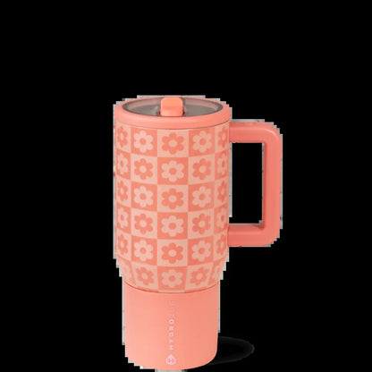 Hydrojug Traveler | Leak-Proof Insulated Tumbler with Flip Straw & Cup Holder Fit Flasks Lid Drinkware